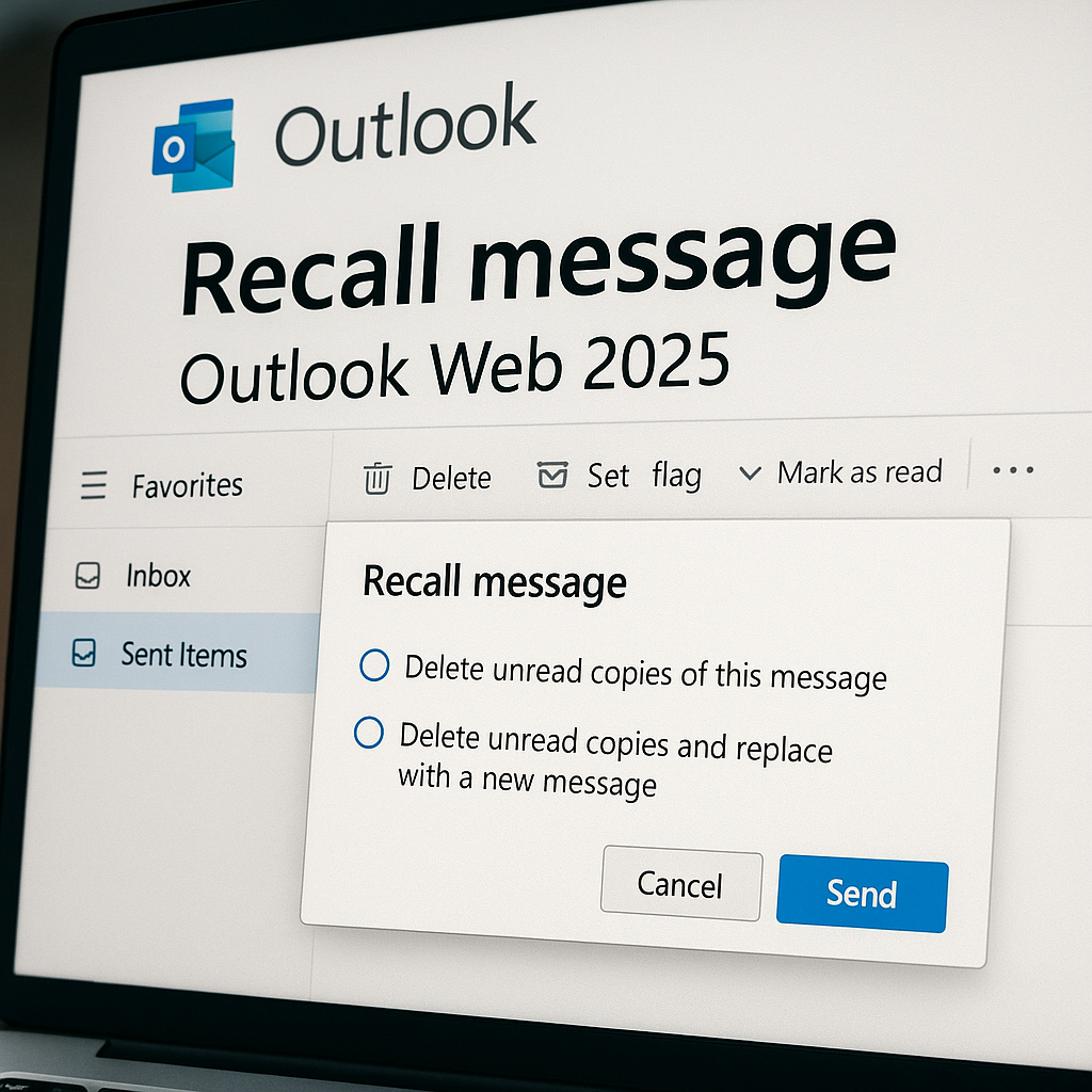 Recall email Outlook web 2025