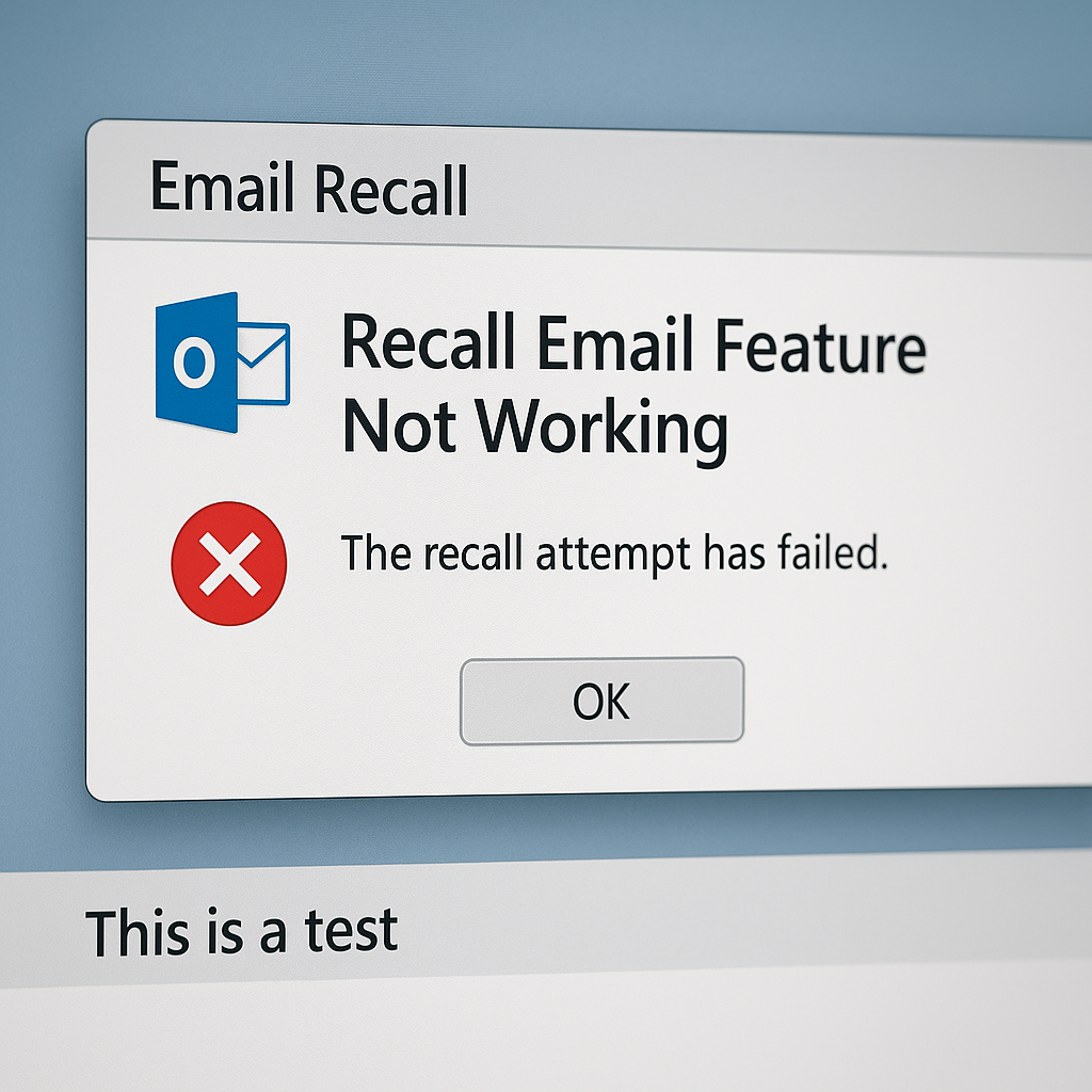Outlook recall email feature not working